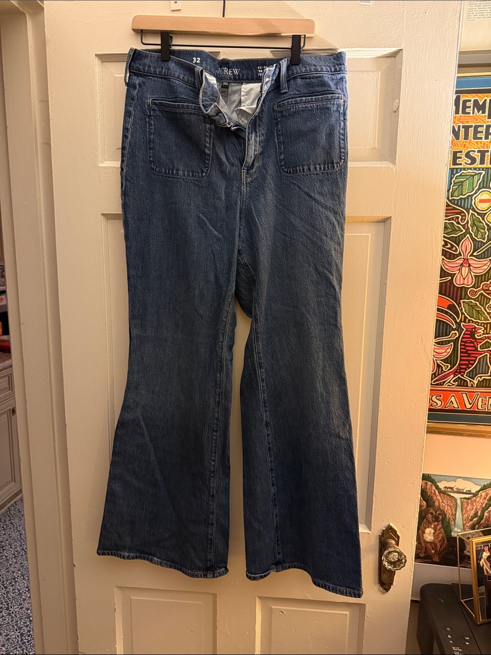 J. Crew Women’s Wide-Leg Denim Jeans - Dark Blue
